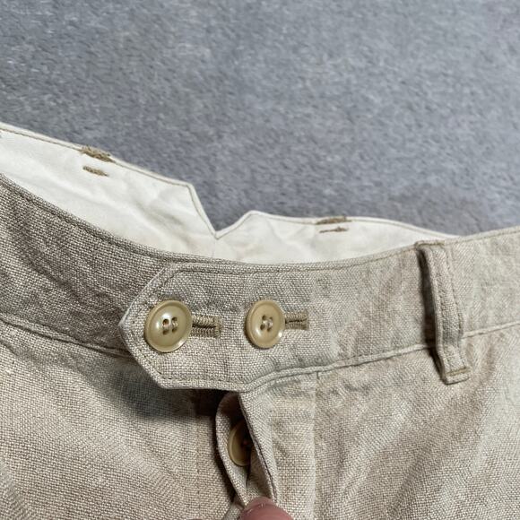 Vlas Blomme Pants Womens Medium Tan Linen Japan Lagenlook Linen Rustic Relaxed - Picture 5 of 9
